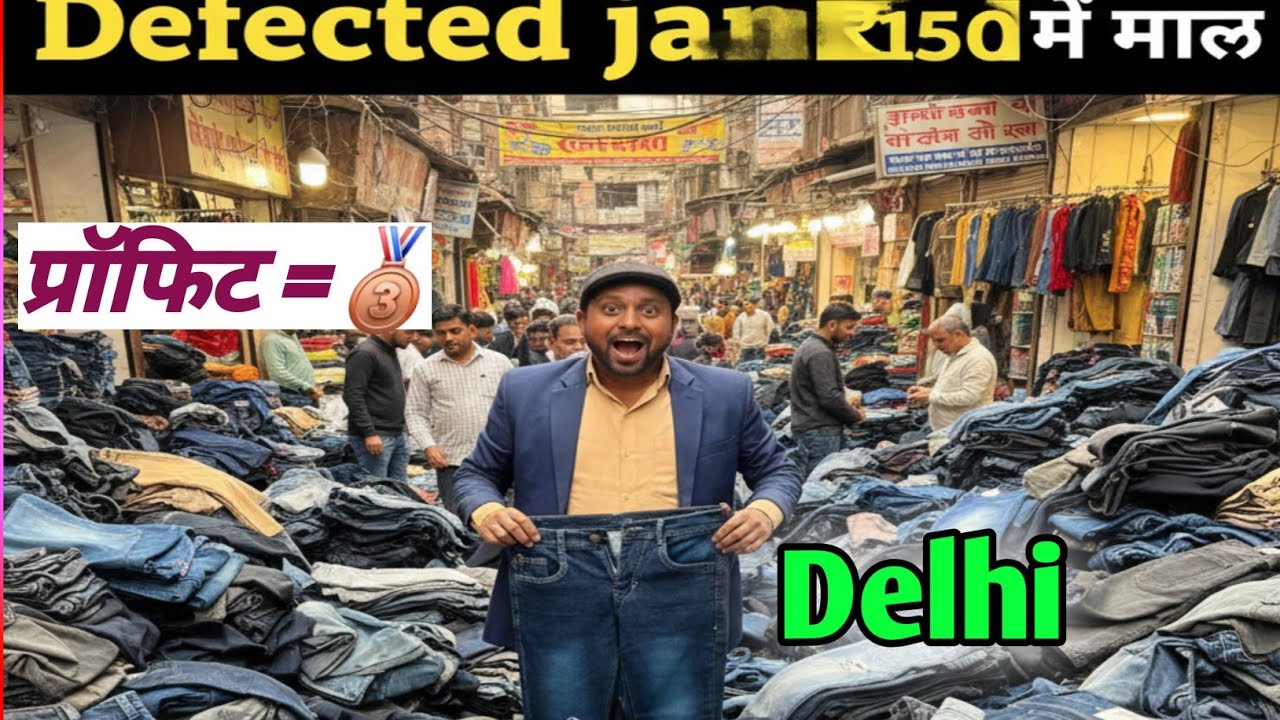 राजा मार्केट की लॉट जींस 😲 ₹150–₹250 में | Defective Jeans Repair Business | Delhi Market
