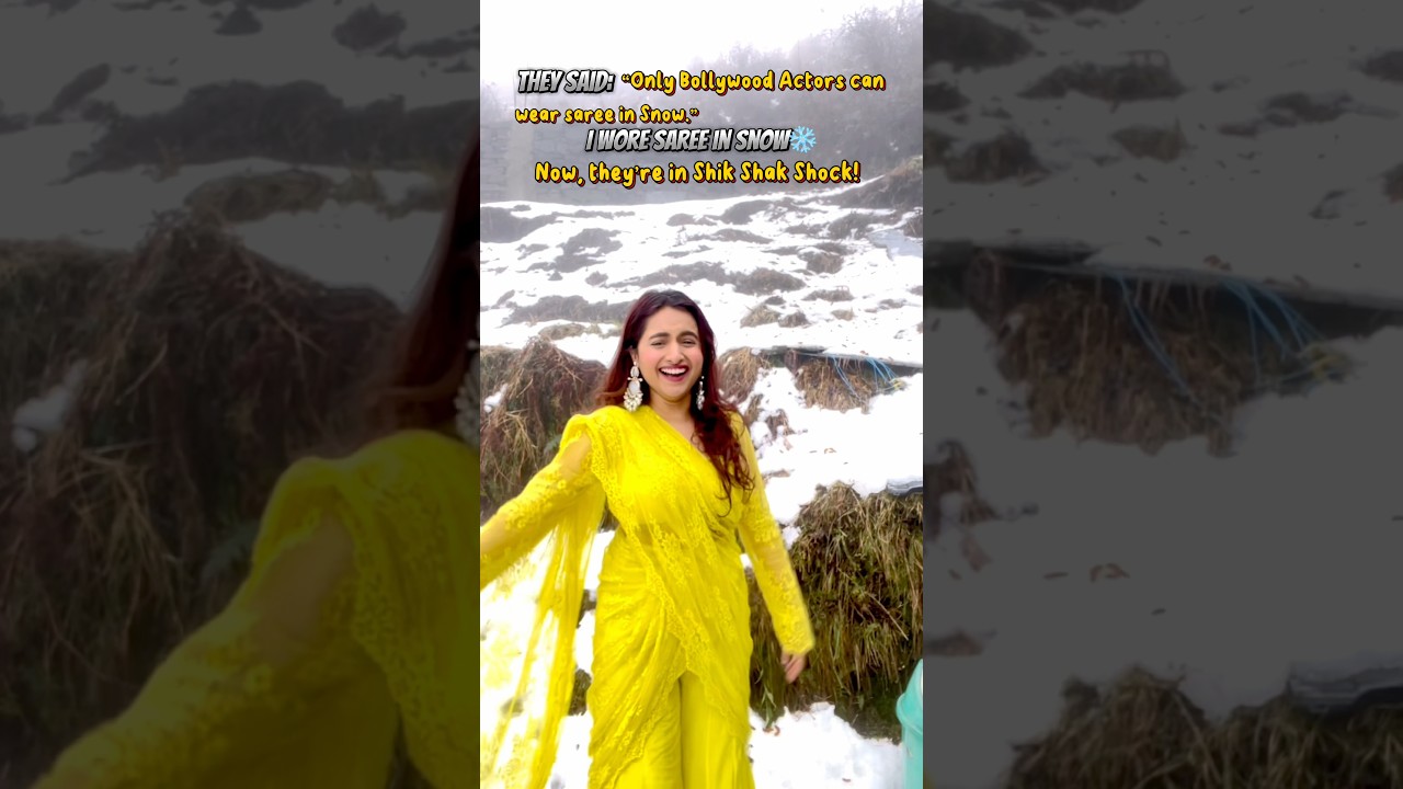 Wearing saree in Snow #viralvideo #dehradunblogger #maansimadetales #ashortaday #viralvideo #viral