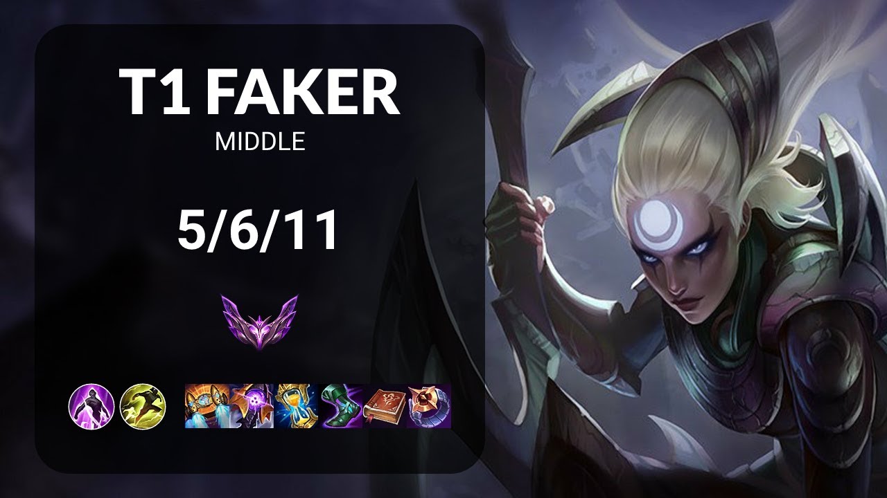 T1 Faker Diana vs Gragas MIDDLE - KR MASTER Patch 15.16