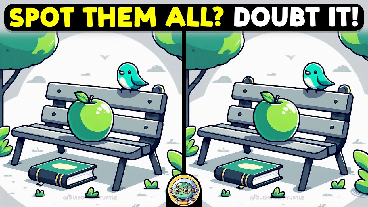 🐢🧩 Find The Difference | Puzzle Genius Challenge 🧩🐢 | Quizonaut Turtle