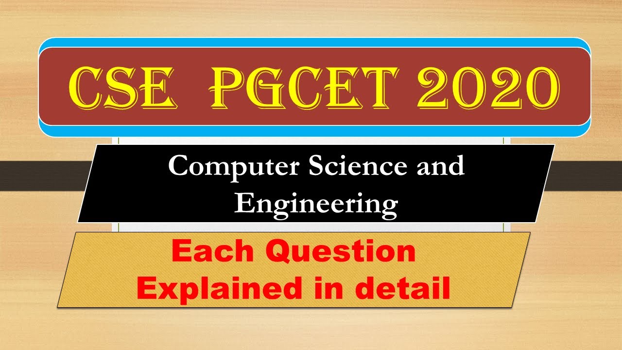 Computer science PGCET-2020  Preparation | solved question papers 2019  Part -1