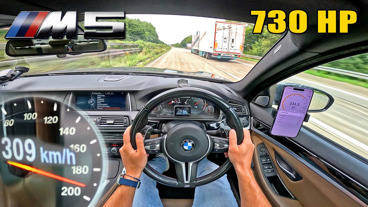 BMW M5 F10 has DECAT DOWNPIPES and STAGE 1 on the UNLIMITED AUTOBAHN!
