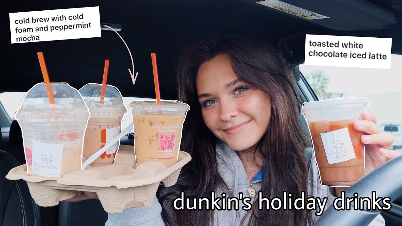 trying my subscribers FAV HOLIDAY drinks from DUNKIN..