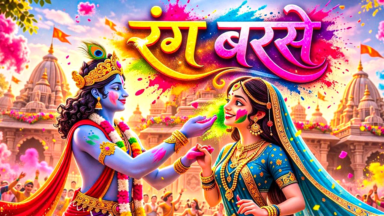 #holi - रंग बरसे  | राधा कृष्ण की रंगों वाली होली | New Holi #Bhajan 2026 #Vrindavan Ki Rangili Holi