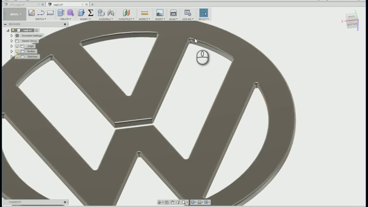 Volkswagen logo with Fusion 360