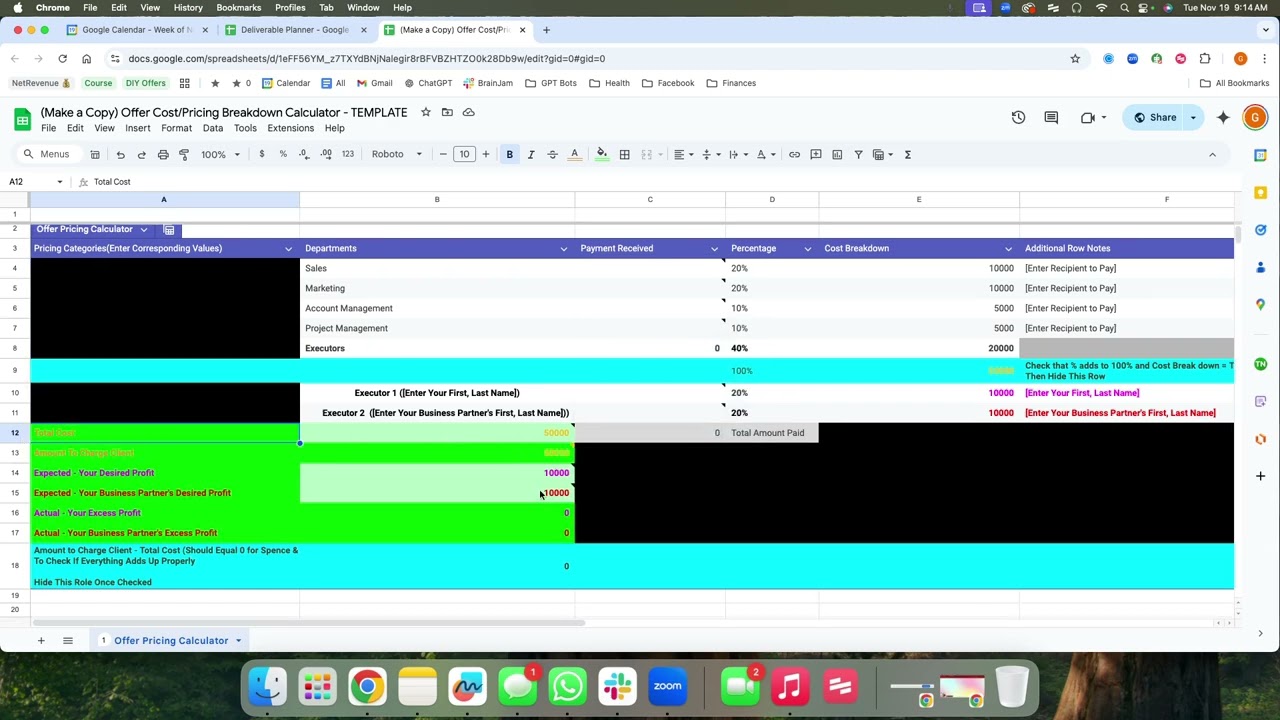 Offer Breakdown Calculator Training
