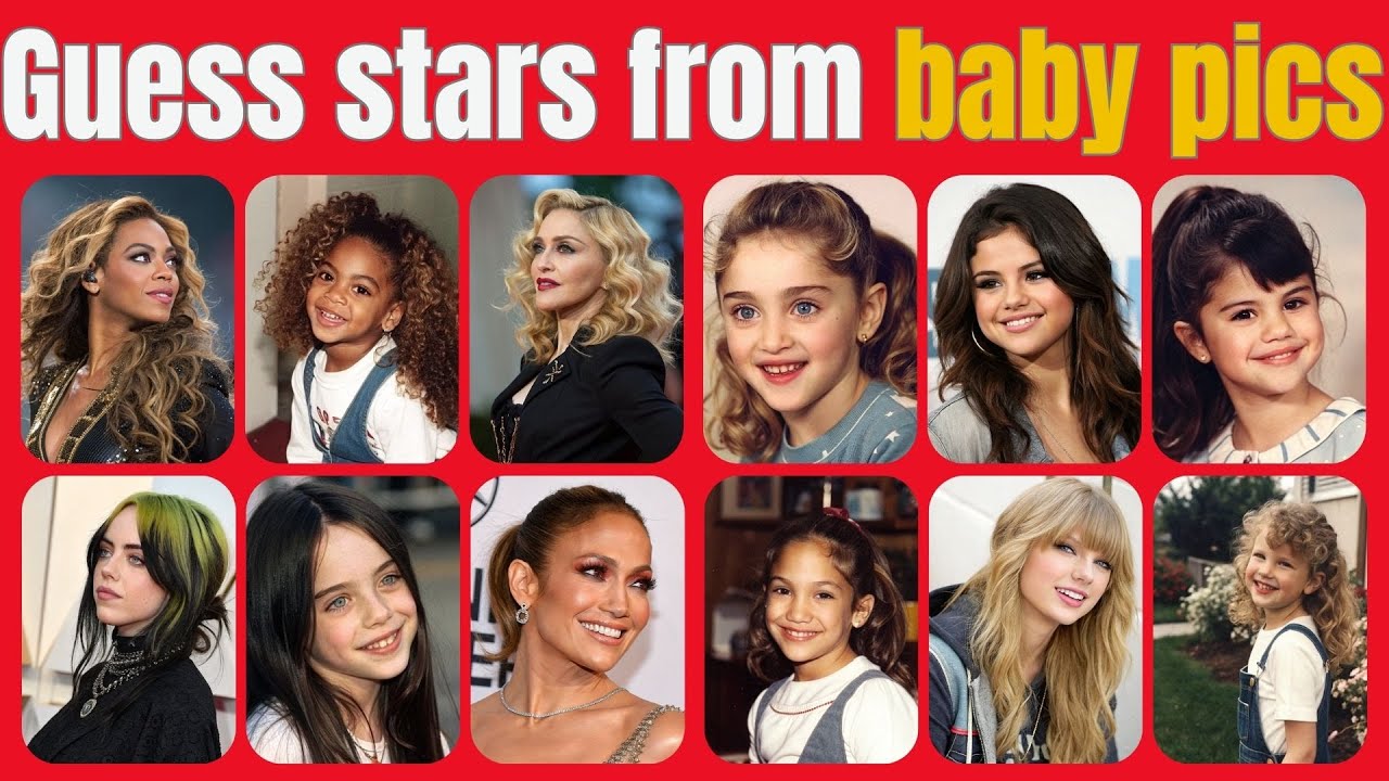Can you guess 100 female stars (Singers & Actresses) from their childhood pics in 3 seconds?