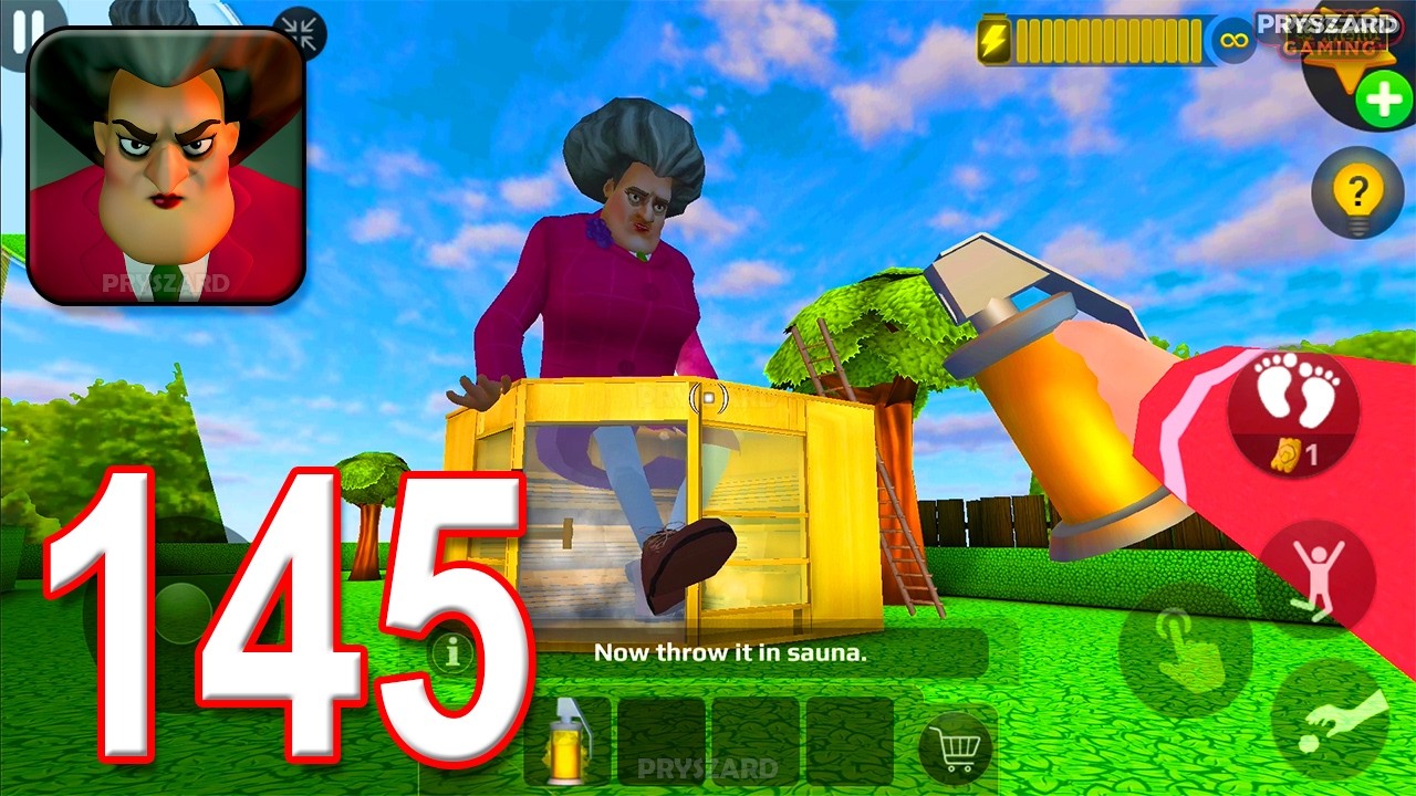 Scary Teacher 3D - Gameplay Walkthrough Part 145 - Pranks With Giant Miss T (iOS, Android)