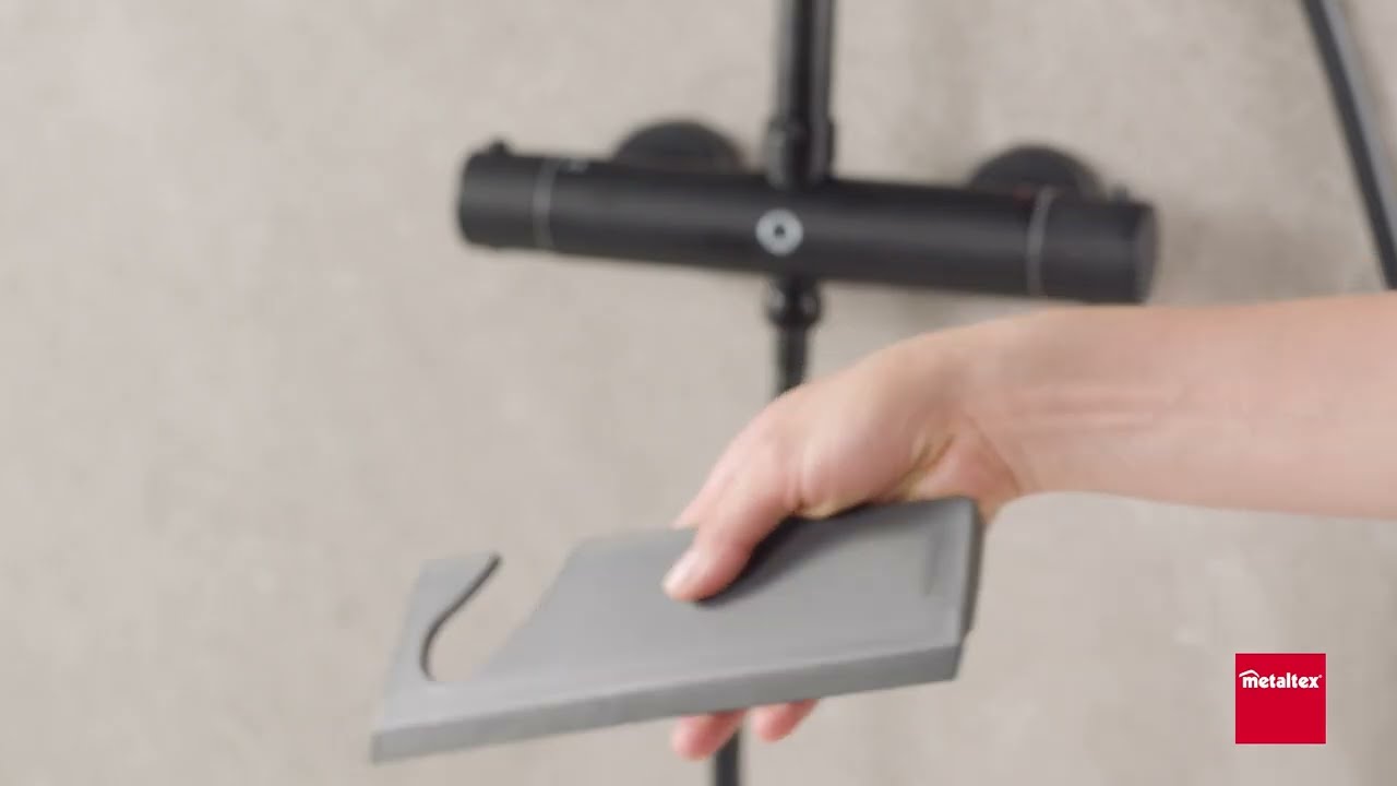 Metaltex • Origin LAVA · Shower Shelf + Squeegee