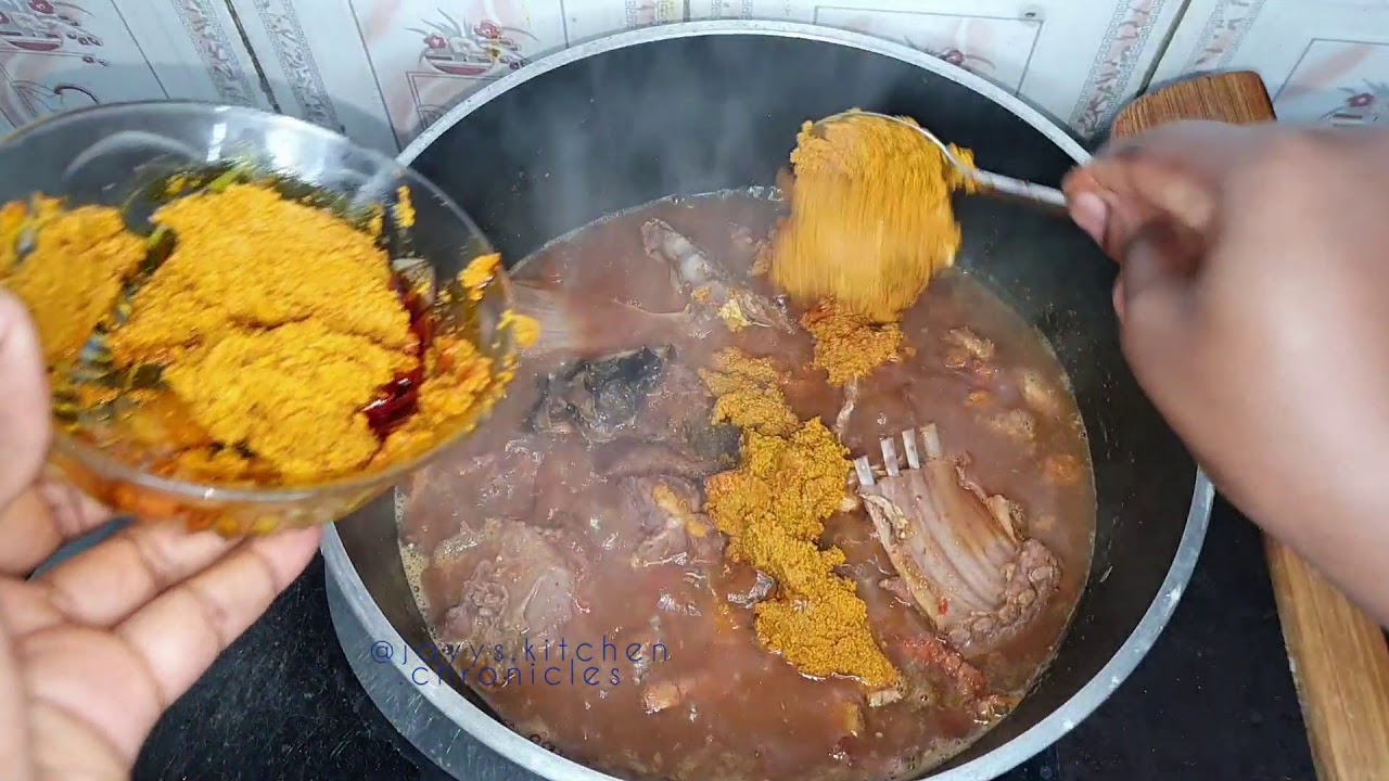 How to make traditional Oha soup | Traditional Oha soup | Oha soup using Banga/palm kernel extract