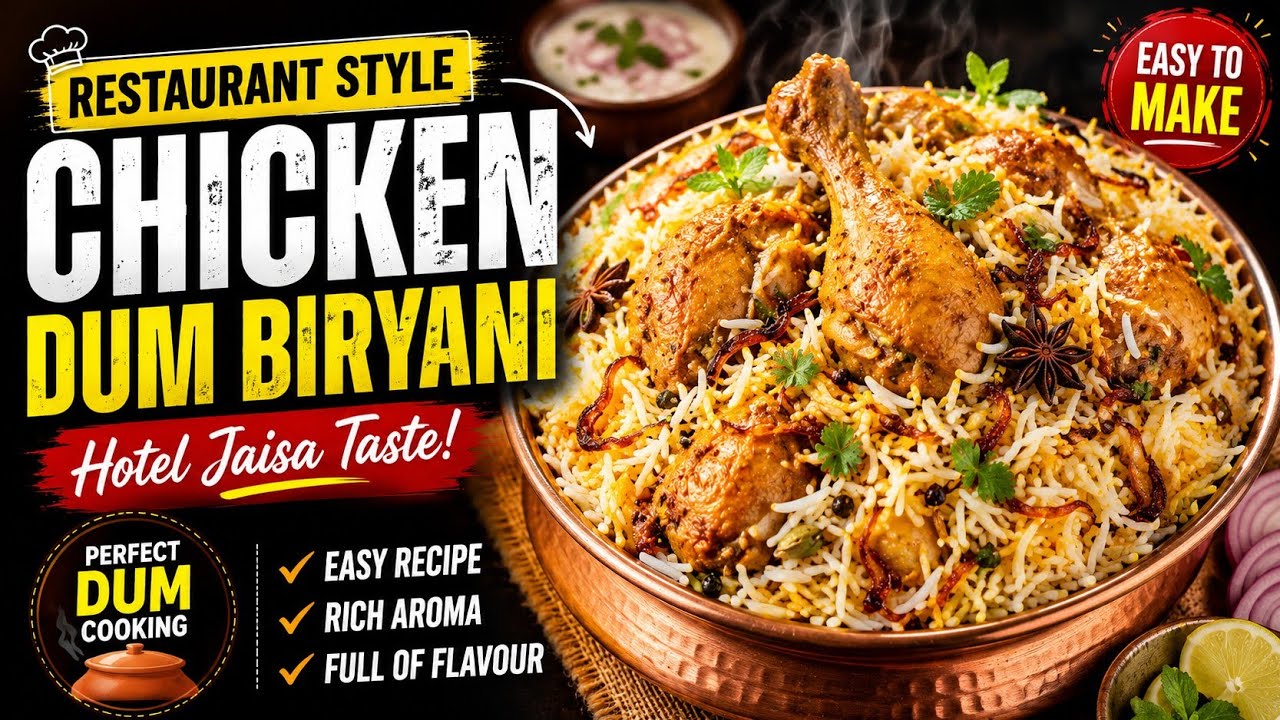 रेस्टोरेंट स्टाइल चिकन दम बिरयानी | Authentic Chicken Dum Biryani Recipe | How to Make Biryani