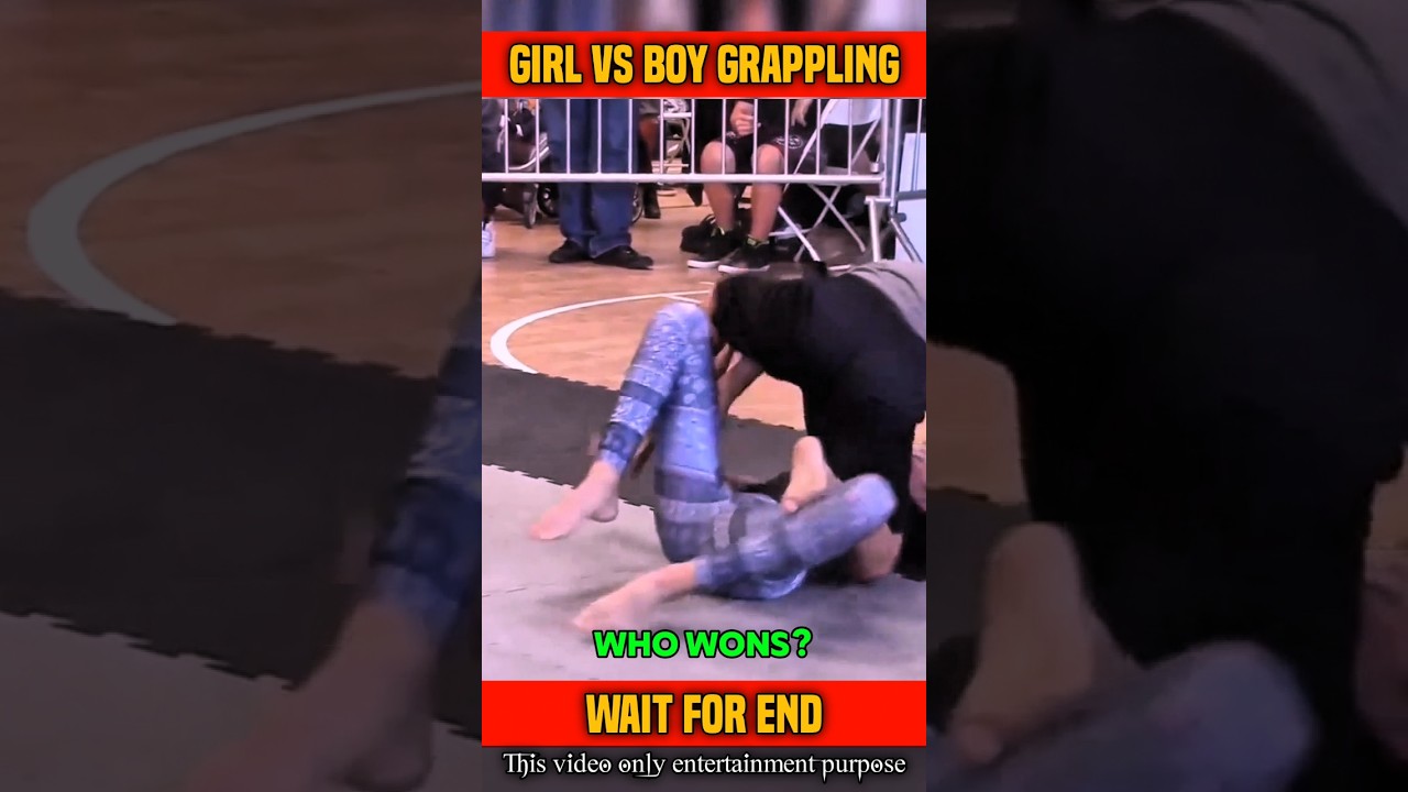 😲Girl vs boy😲 wrestling submission 