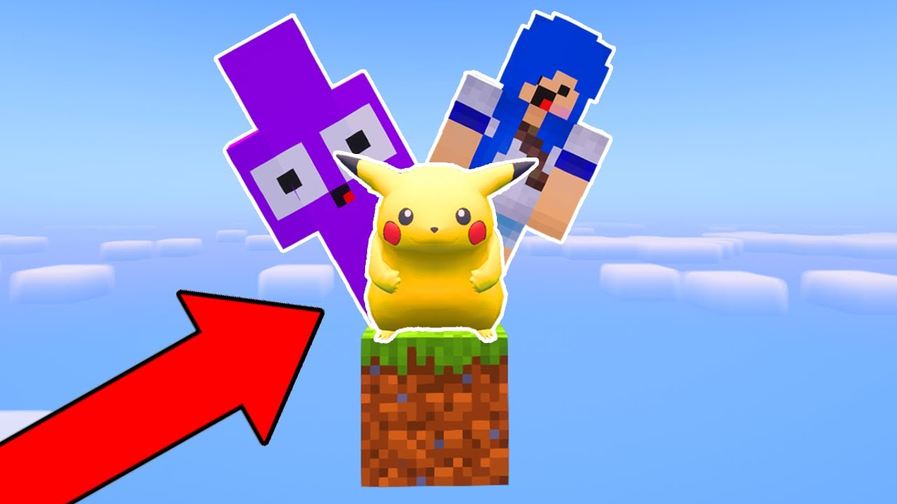 Sobrevivendo em UM BLOCO com POKEMONS no Minecraft!!!