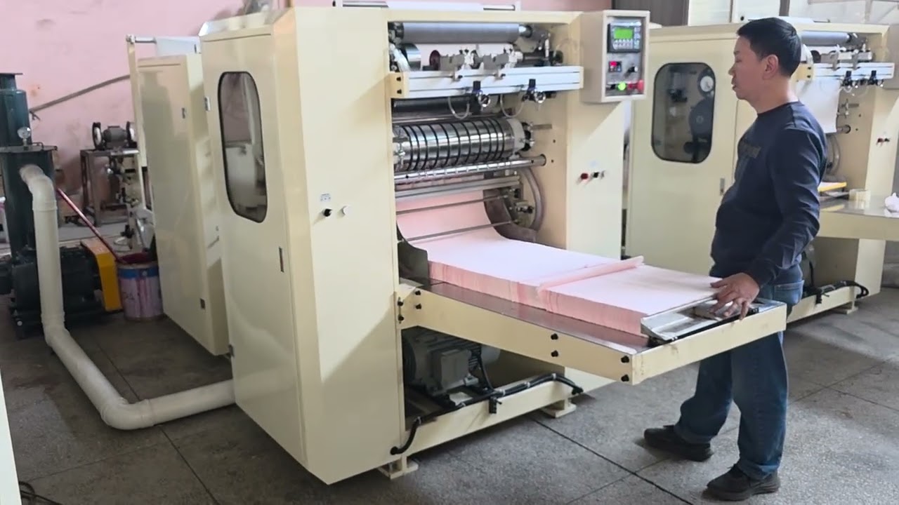 2 lines N fold hand towel glue lamination machine