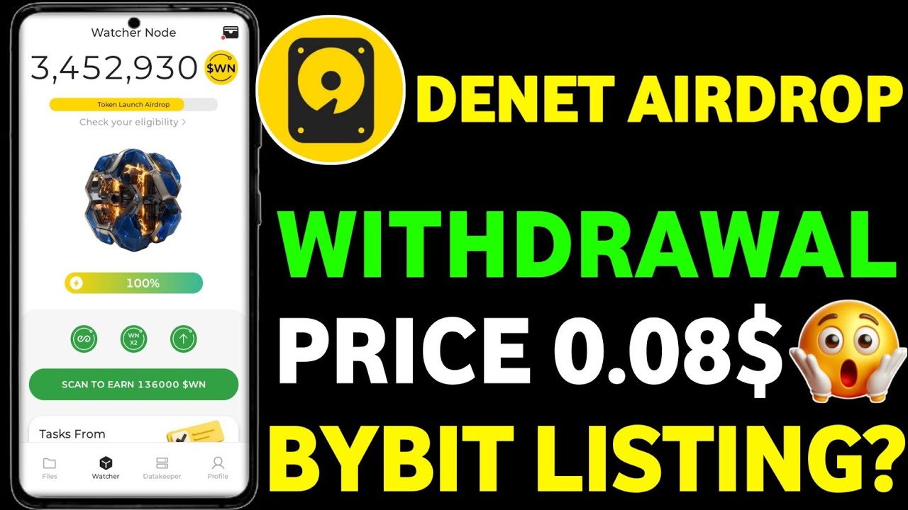 Denet Airdrop Withdrawal || Denet Airdrop Listing Date || Denet Storage Airdrop Update