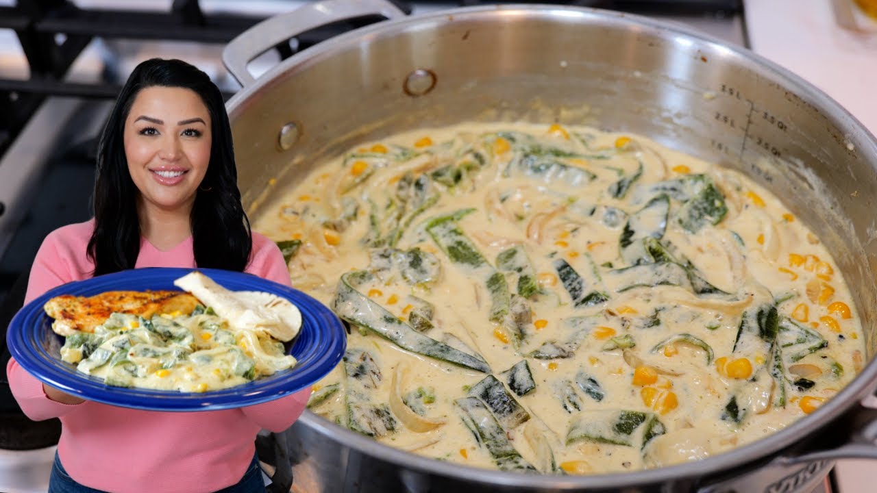 RAJAS CON CREAMA |  Views on the road Chicken & Creamy Sliced Poblanos with Corn