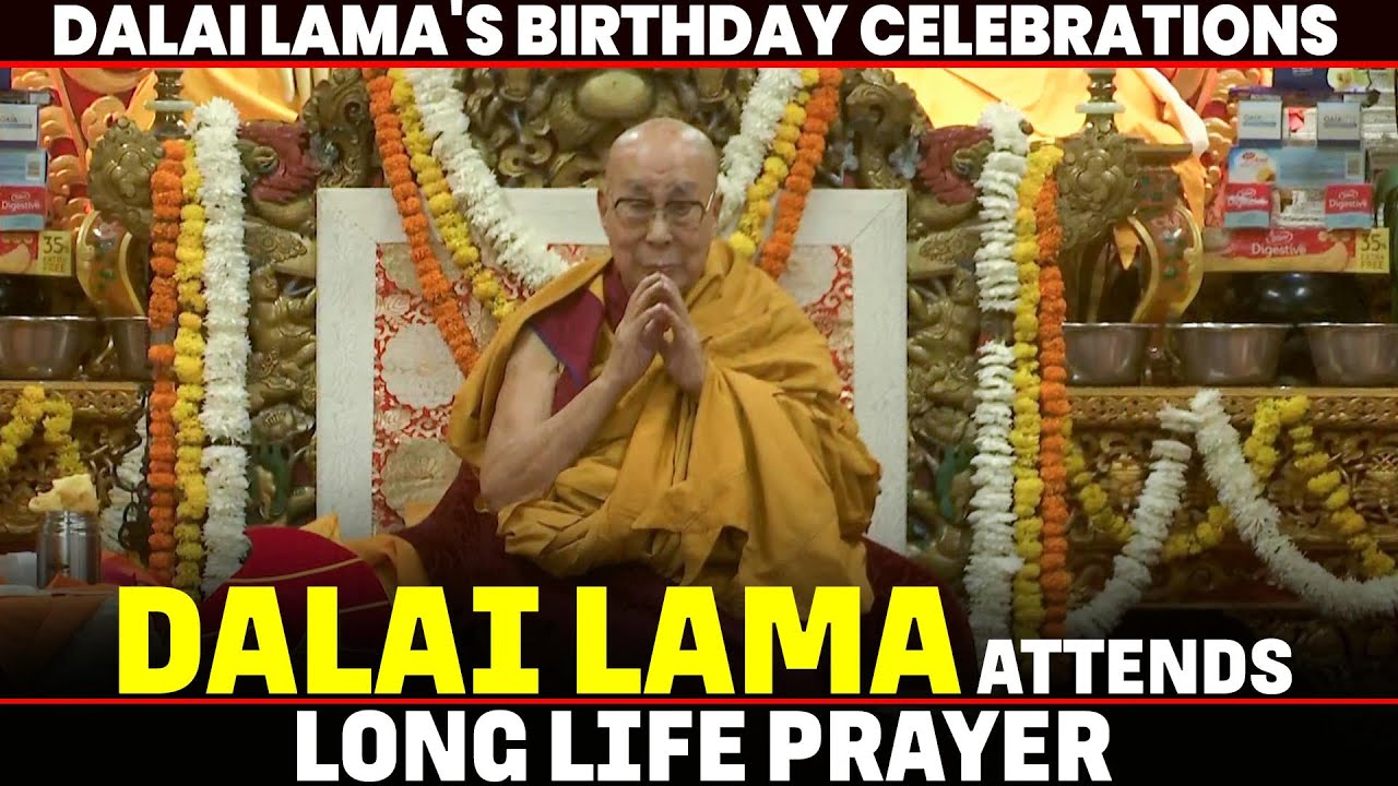 Dalai Lama attends Long Life Prayer on his 90th birthday at main temple in Dharamshala