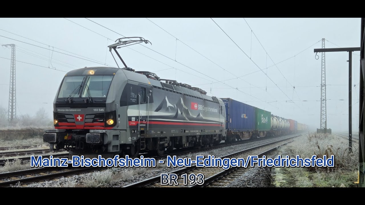 Führerstandsmitfahrt im Nebel | Mainz-Bischofsheim - Neu-Edingen/Friedrichsfeld | BR 193