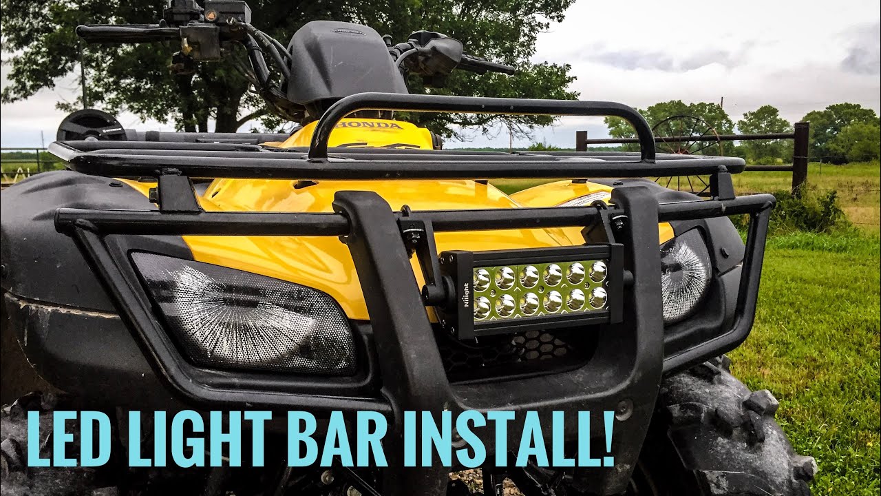 LED light bar install on Honda rancher!!!
