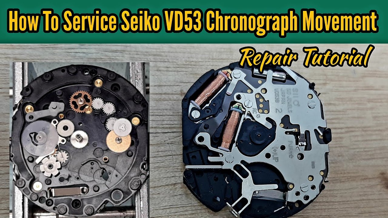 How To Service Seiko VD53 Quartz Chronograph Watch Movement | Watch Repair Channel