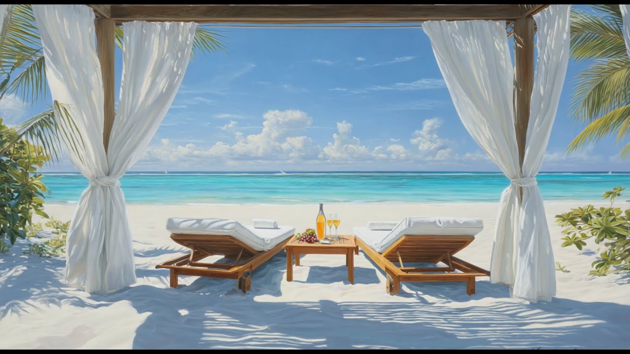 Tropical Paradise Escape 🌊 Summer Beach Relax Music | Ocean Waves & Peaceful Ambience