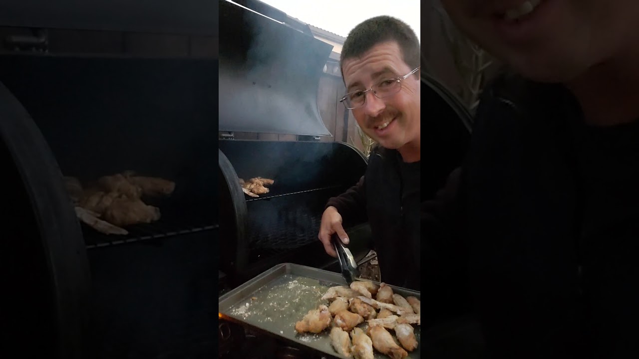 Backyard smoked hot wings. Walter's style.