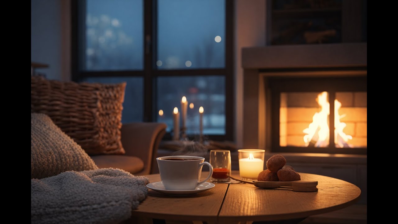 Fireplace Evening Jazz for Calm Moments