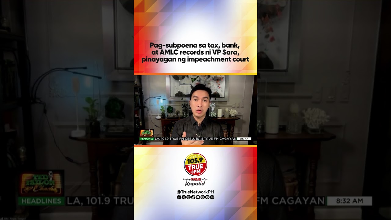 Pag-subpoena sa tax, bank, at AMLC records ni VP Sara, pinayagan ng impeachment court