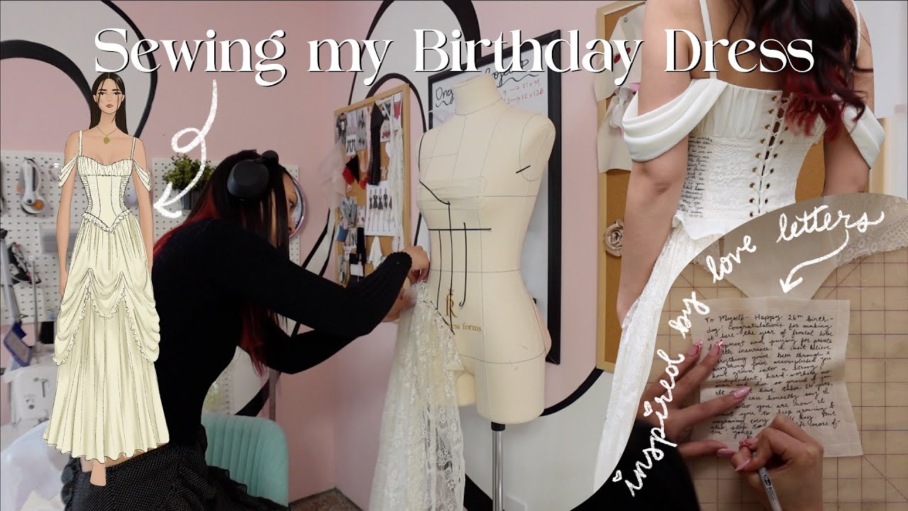 Sewing my Romantic Birthday Dress🌹 (trying to be the main character in a romantasy novel)