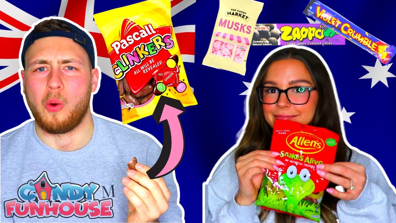 CANADIANS Try AUSTRALIAN CANDY! - Candy Funhouse Haul | Britt&Nick