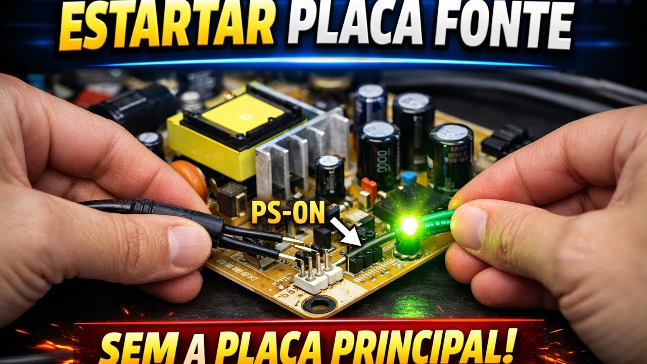 Como Estartar a Placa Fonte SEM a Placa Principal (Passo a Passo)