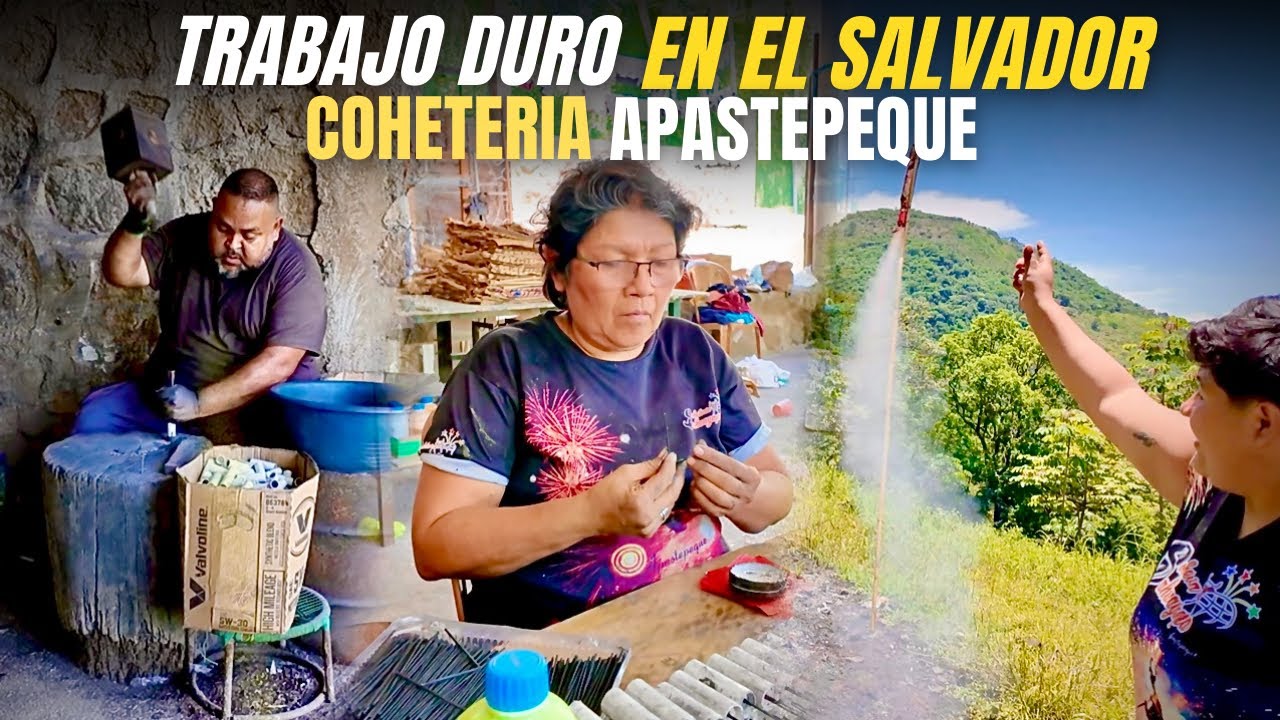 ASÍ SE GANAN LA VIDA EN UNA Coheteria DE EL SALVADOR 🇸🇻 LOS FAMOSOS COHETES DE VARA 🎇