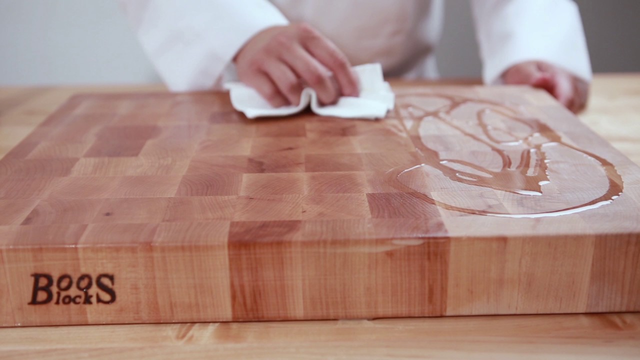 Boos Block Maintenance with  John Boos & Co.&reg; Mystery Oil and Board Cream