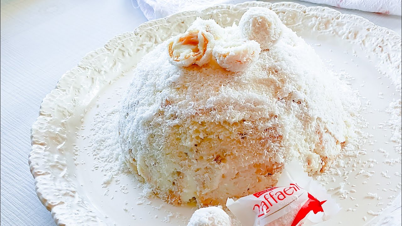 torta Raffaello:torta senza cottura con cocco e cioccolato bianco!