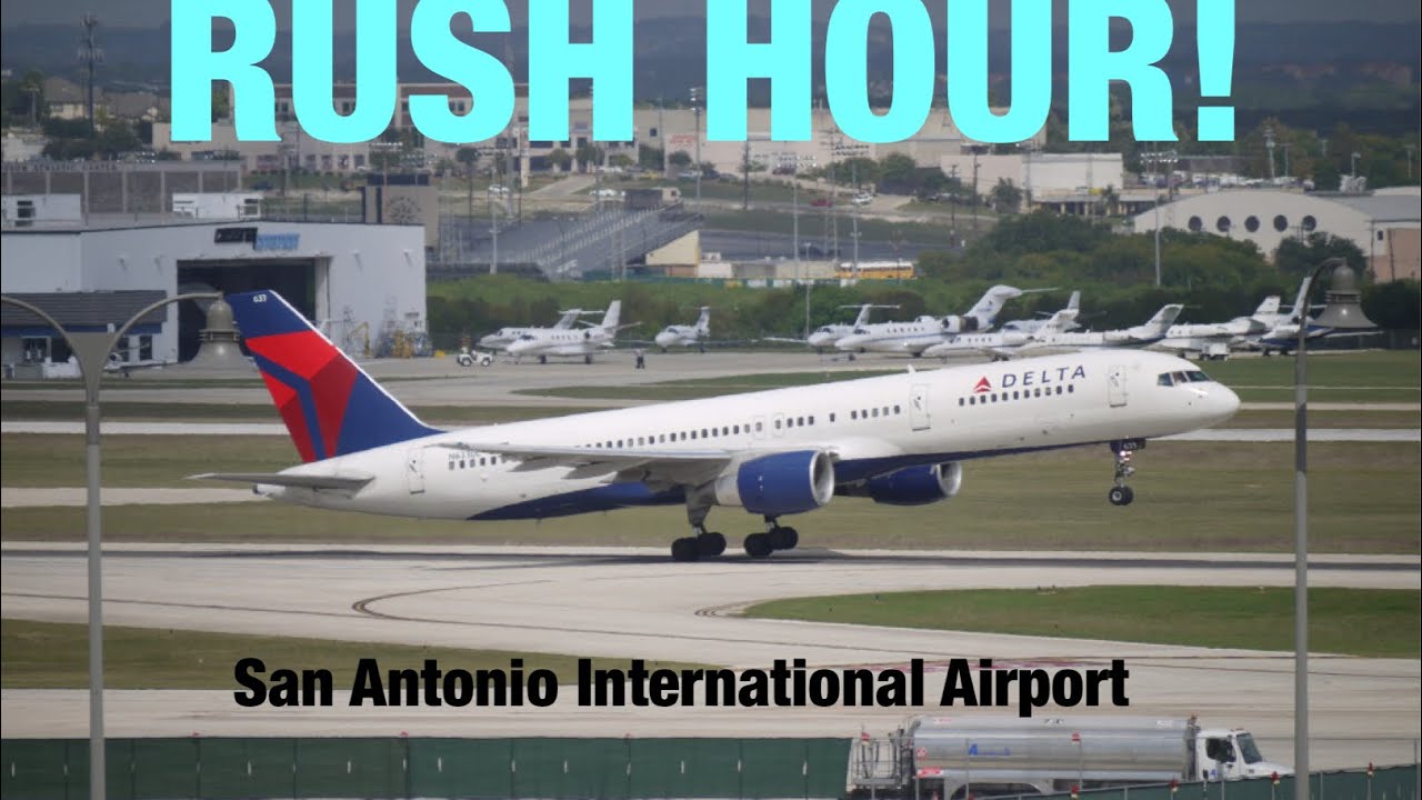 Rush hour at San Antonio International Airport. Multiple take-offs and landings!