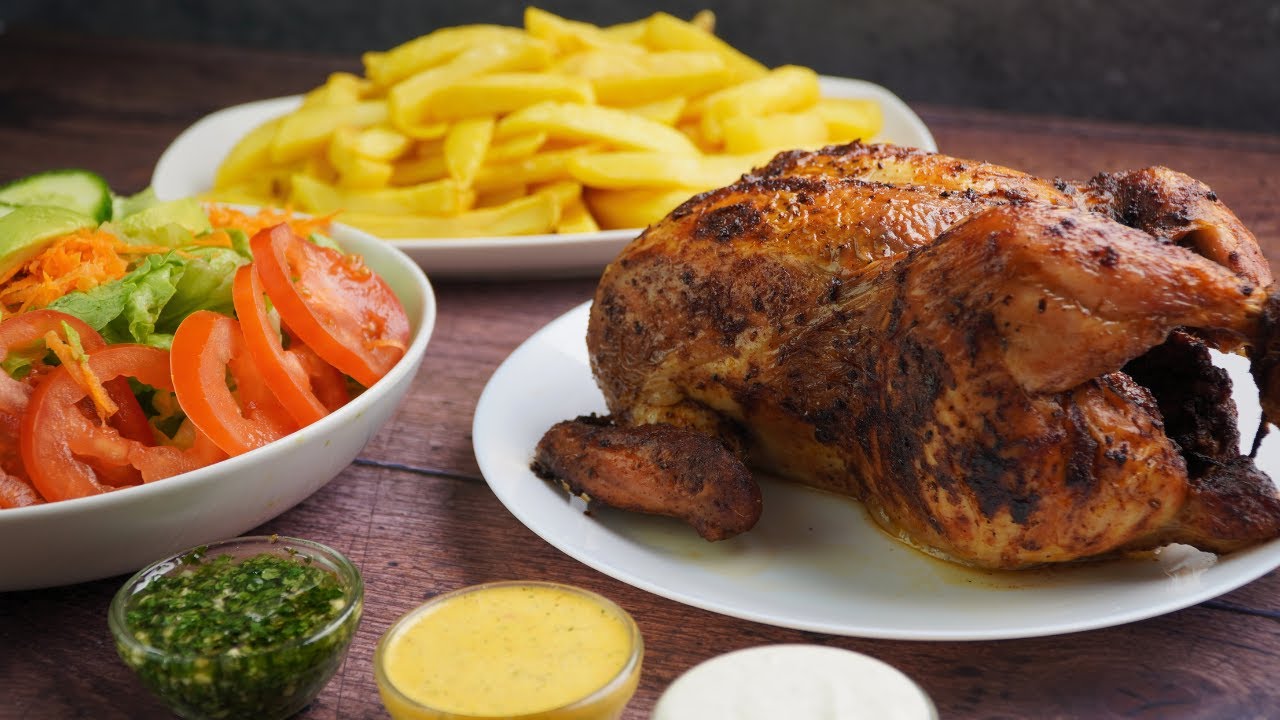 🔥 ¡POLLO A LA BRASA con PAPAS, ENSALADA y 3 CREMAS DE POLLERÍA!
