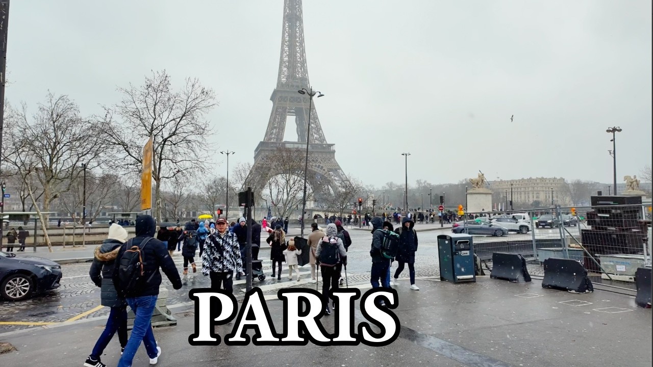 Paris, France 🇫🇷 - Paris Snow [15 February 2026 - Paris 4K HDR Walking Tour | 4K Paris