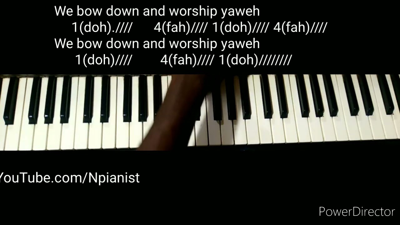 поклоняемся фортепианной прогрессии в тональности C/мы преклоняемся и поклоняемся Яхве