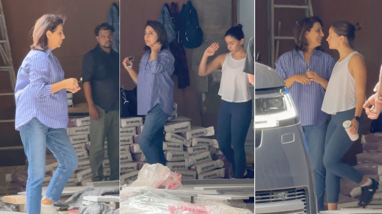 Actress Alia Bhatt and Neetu Kapoor Visuals at Ranbir Kapoor New House