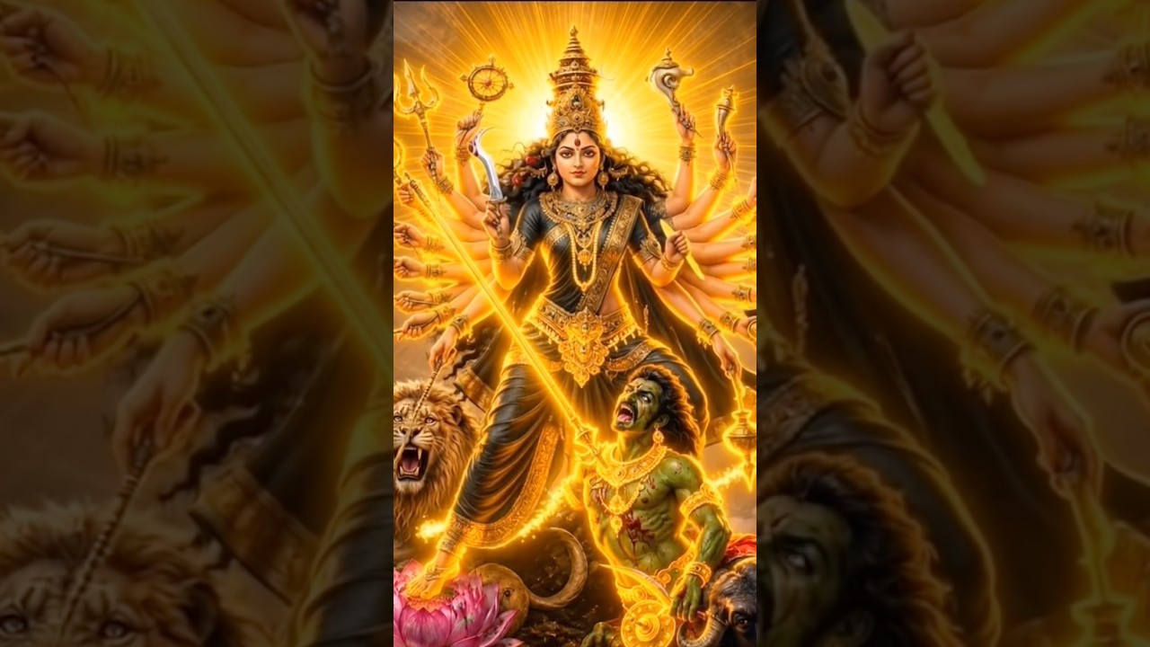 🌸✨🔱With the Roar of Her Lion and the Power of Divine Shakti, Maa Durga Destroys Evil #shorts