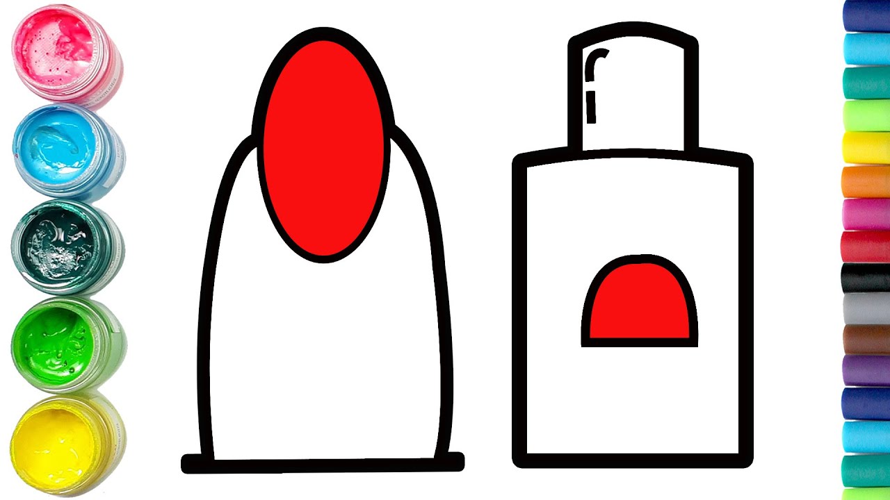 Let's Learn Drawing, Painting and Coloring Finger Nail Polish | Easy Drawing for Kids, Toddlers #46