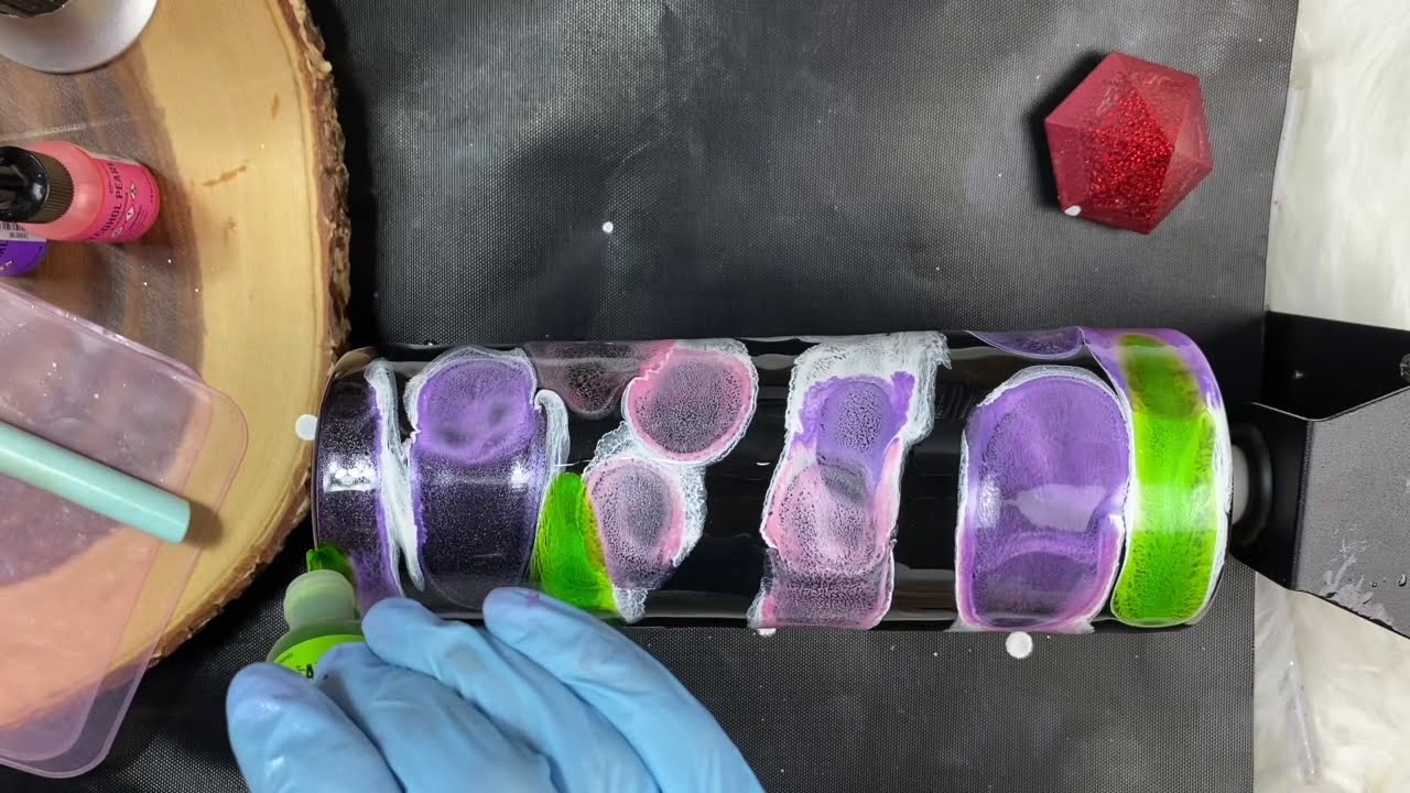 DIY Alcohol Ink on Black Base Tumbler