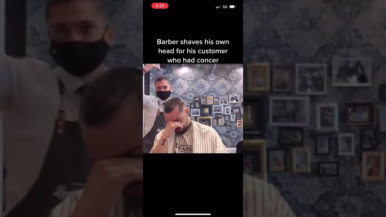 Barber shaves head in solidarity with cancer patient on chemotherapy