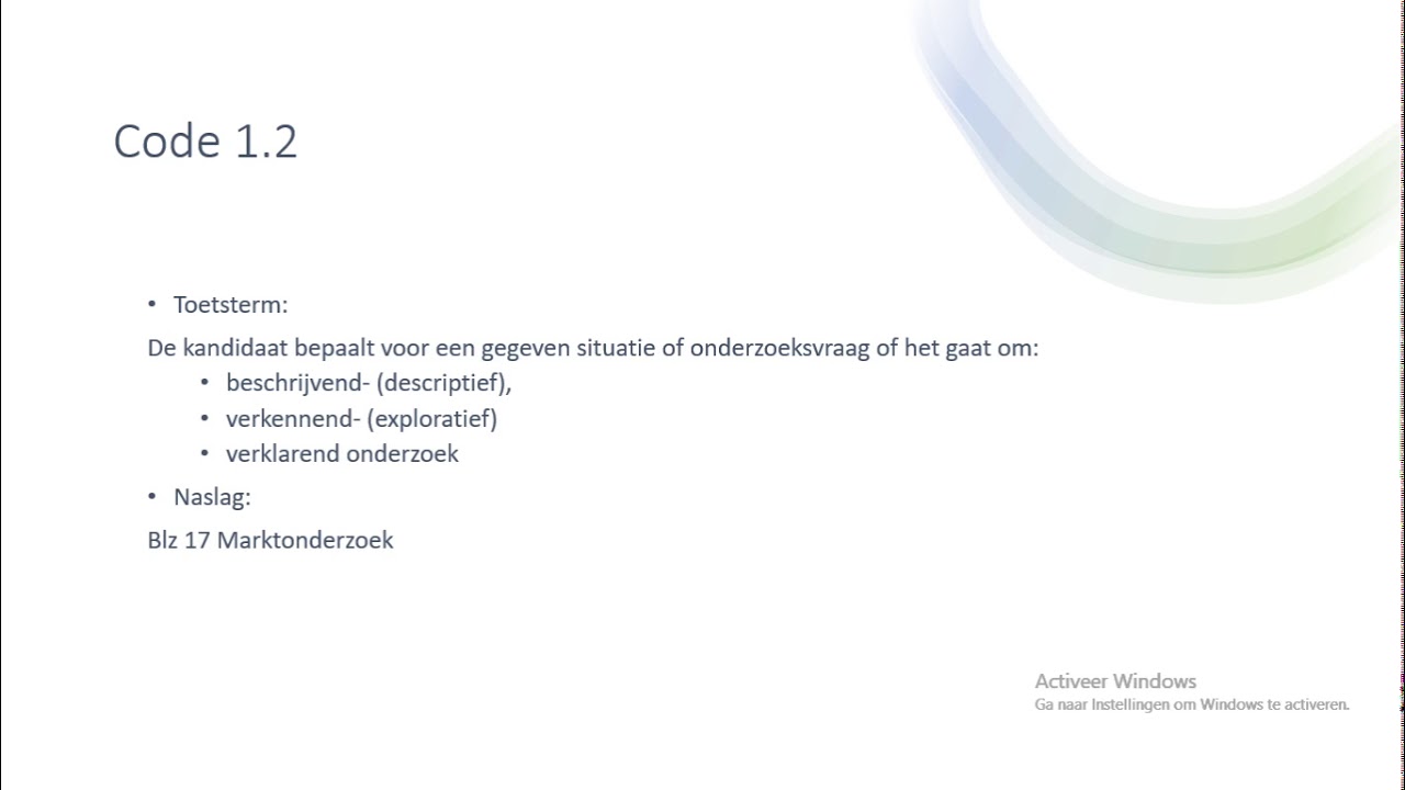 Uitleg onderwerp 1: Soorten Marktonderzoek