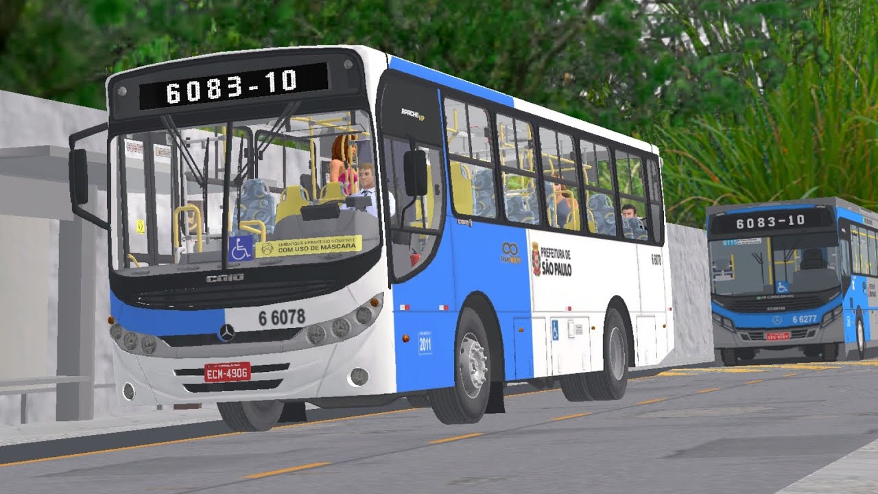 🔵 PBSU | Mapa Grajaú city v2 | Linha 6083-10 | Ida | Caio Apache Vip II MB OF-1418 |