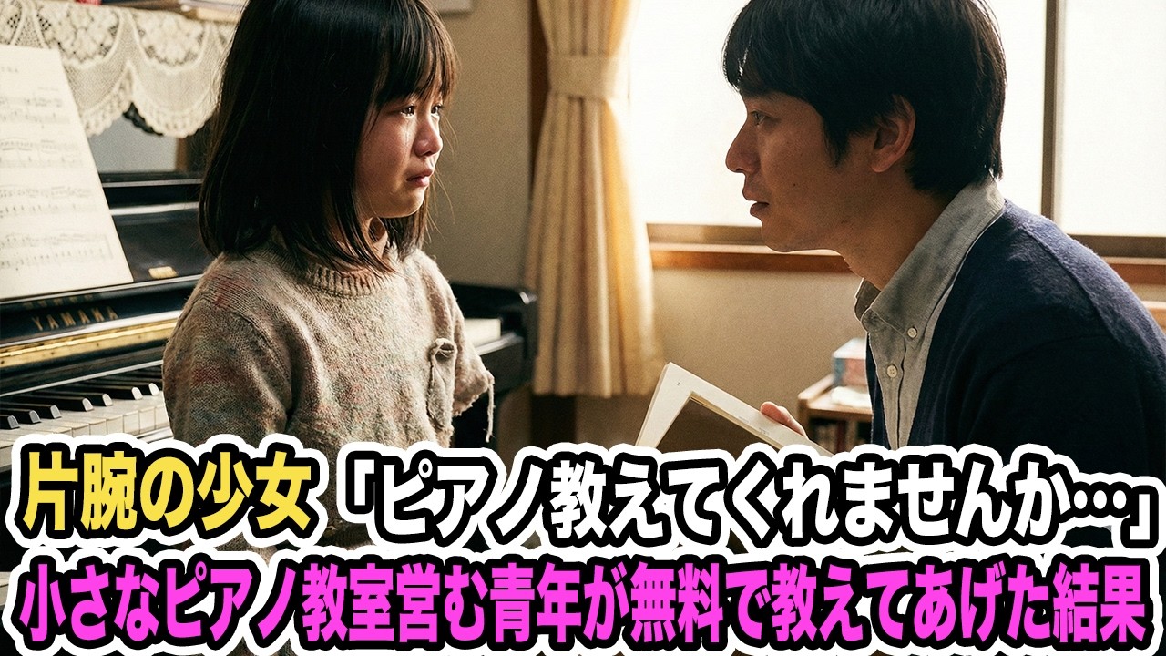 田舎の小さなピアノ教室に片腕の14歳の貧乏少女が訪れ「1日100円で教えてくれませんか…」先生「お金はいらないから毎日おいで」→3日後、まさかの展開に…【感動する話】