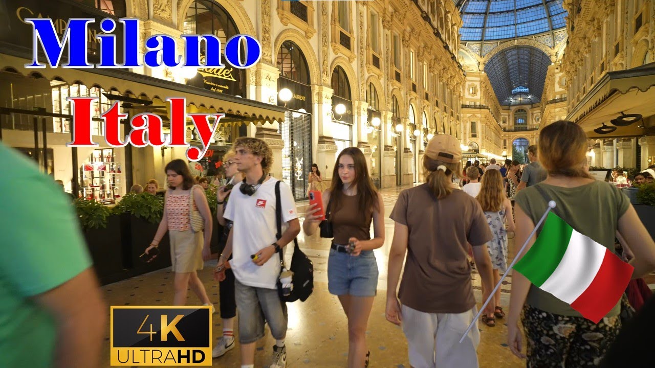 Milan Night City Center Walk 2024 August