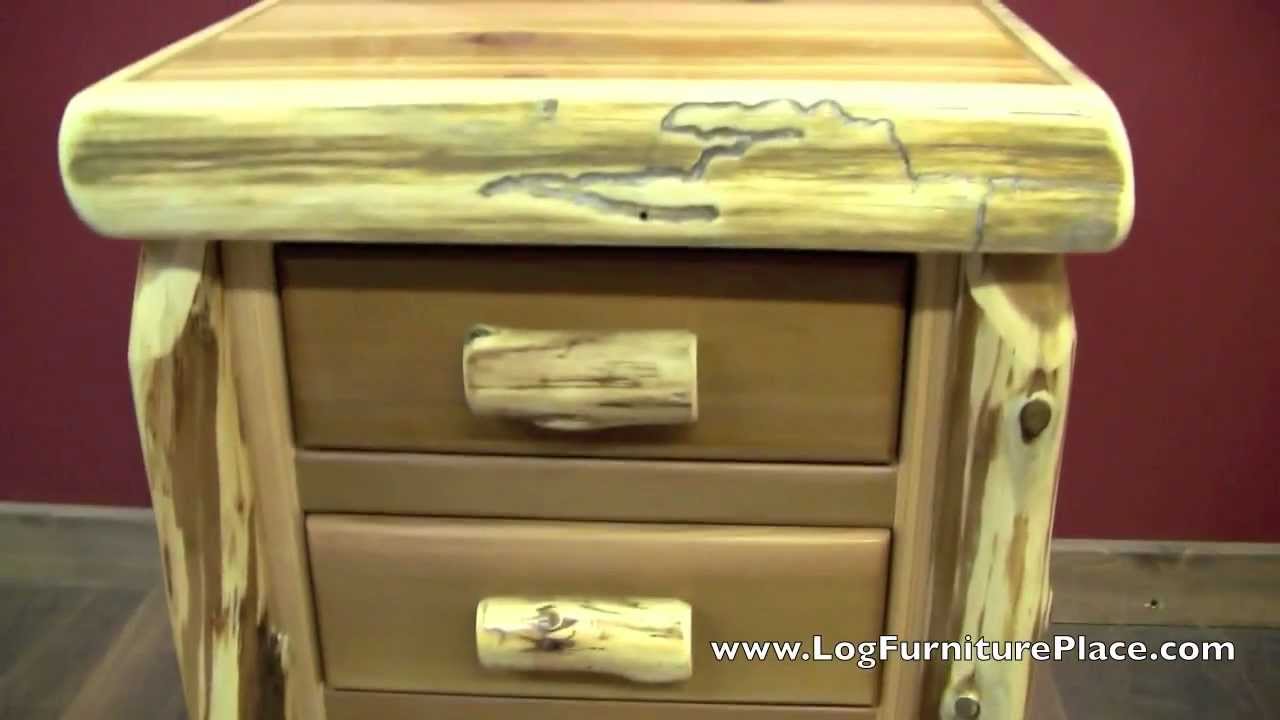 Cottage 3 Drawer Rustic Nightstand from LogFurniturePlace.com