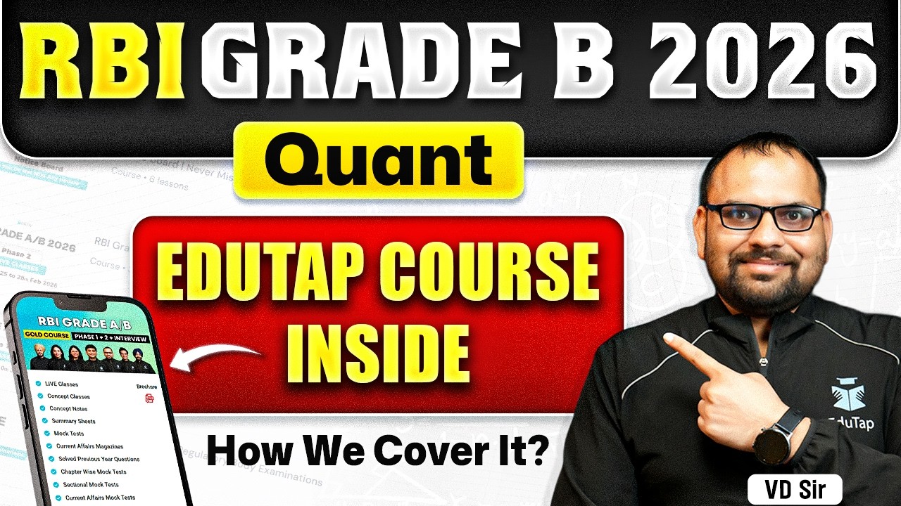 RBI Grade B Quant Inside EduTap Course: What You Actually Get?