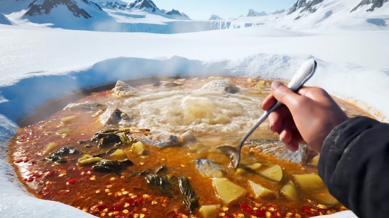 Satisfying AI ASMR | Exploring the Steaming Food Oasis Amid the Frozen Wasteland (Part 76)